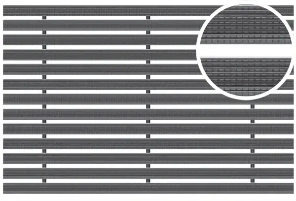 ACO Schoonloper Aluminium mat met rubberstroken zwart 60x40x2cm Laatste Versie