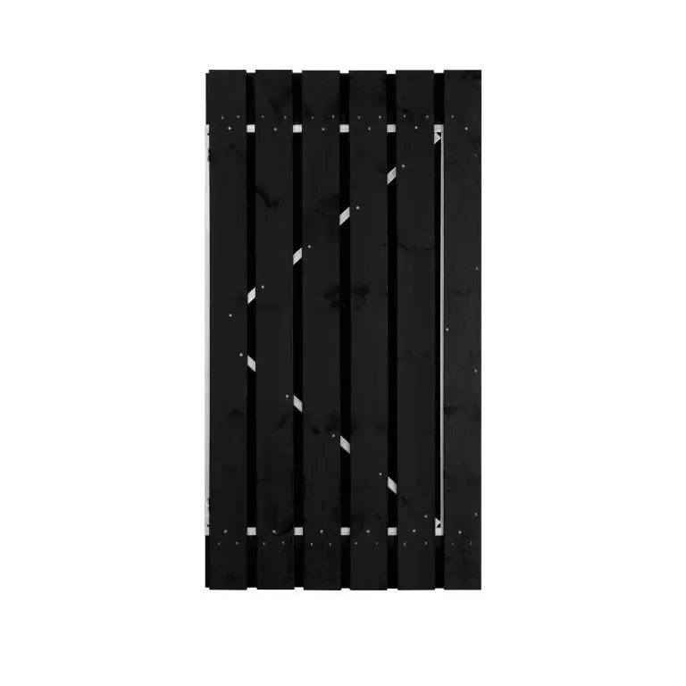 Laatste Versie Poort compleet grenen zwart 150 x 195 cm