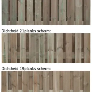 Grenen scherm 19 planks 17 mm - toog 180x70 cm (bxh) Lage Kosten