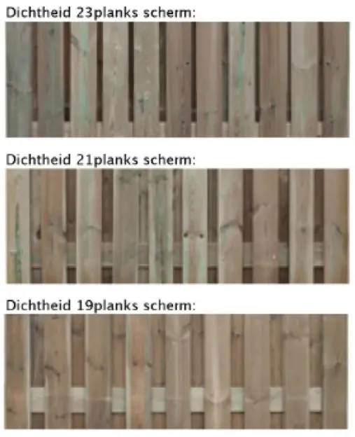 Grenen scherm 19 planks 17 mm - toog 180x70 cm (bxh) Lage Kosten