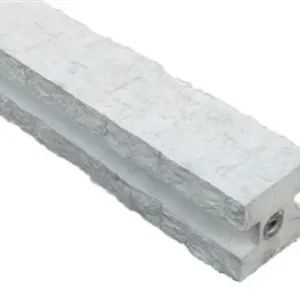 Hoge Kwaliteit 3-sponning paal betonschutting granietmotief 12x12x275 (sponning 180/216 cm) wit
