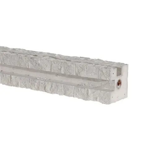Hoekpaal betonschutting granietmotief 12x12x275 (sponning 180/216 cm) wit Speciale Aanbieding