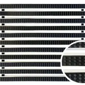 Beperkt Aanbod ACO Schoonloper Aluminium mat met cassetteborstel zwart 75x50x2cm