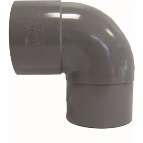 Drain hulpstuk pvc HWA Bocht 90° VSE Grijs - 80 mm Betaalbaar