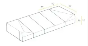 Flitsaanbieding Invalide-inritblok 13/15 20/10x60x30 rechts zwart vis