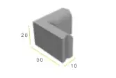 Gazonband hoekstuk 10x20 90° inwendig grijs vis Hete Deal