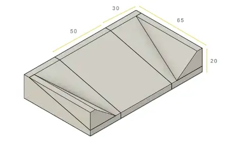 Invalide-inritblok 18/20 8/20x65x30 rechts zwart vis Snelle Levering