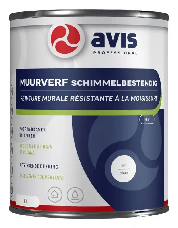 Rechtstreeks Van De Fabrikant Avis Muurverf schimmelbestendig 1 ltr
