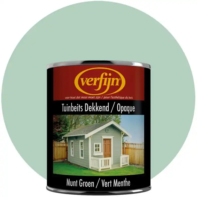 Exclusieve Aanbieding Verfijn Tuinbeits Dekkend (Munt groen) 0.75 Liter