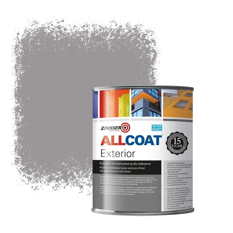 Zinsser Allcoat Exterior Muurverf RAL 7036 Platinumgrijs - 1 liter Veilige Betaling