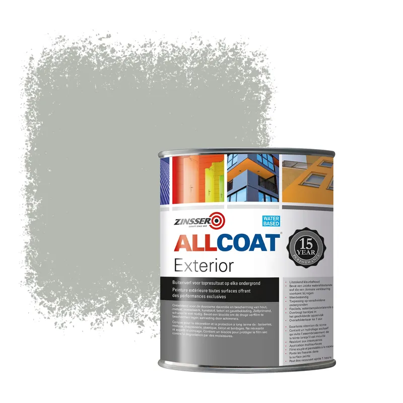 Zinsser Allcoat Exterior Muurverf RAL 7038 Agaatgrijs - 1 liter Beperkt Aanbod