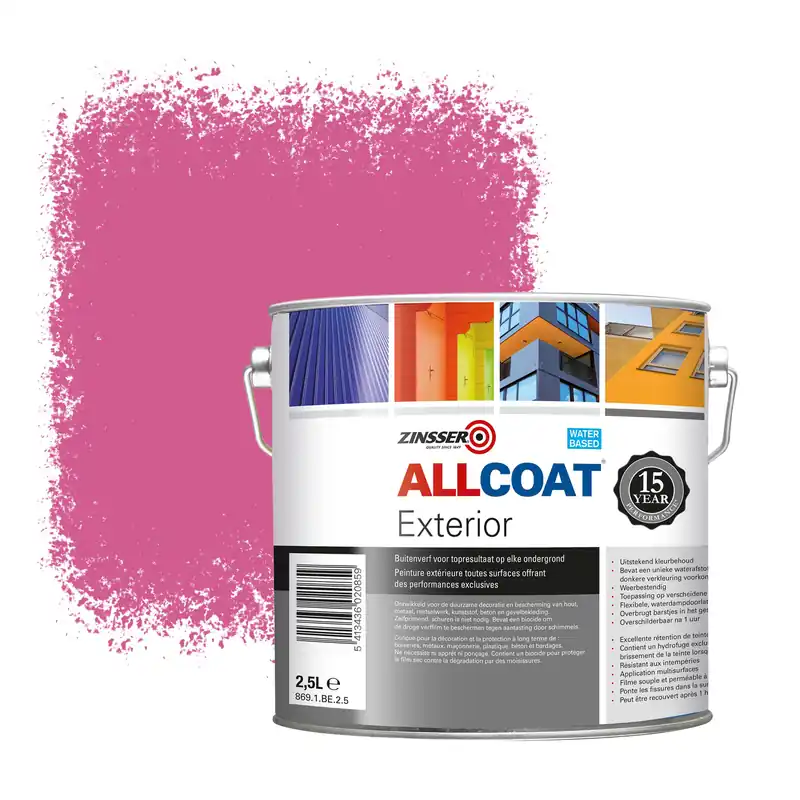 Zinsser Allcoat Exterior Muurverf RAL 4003 Heideviolet - 2,5 liter Beste Prijs