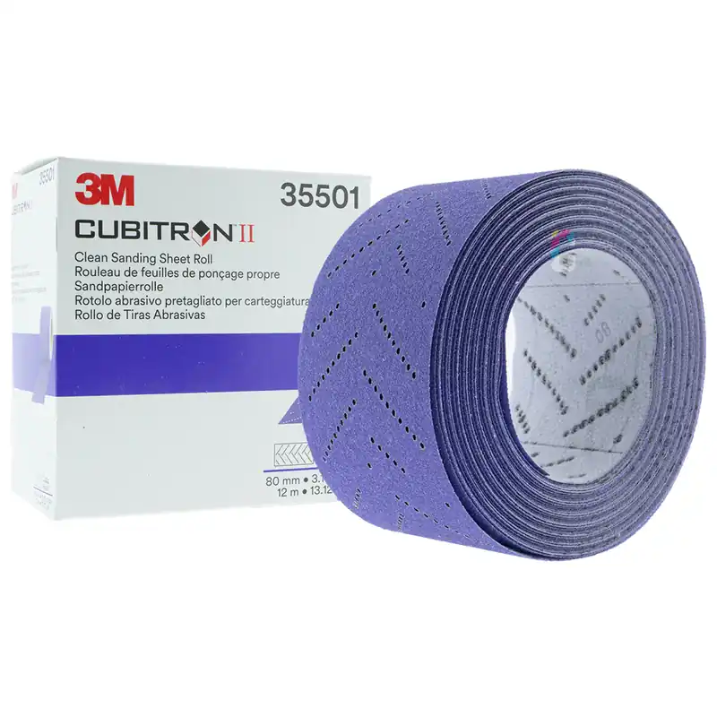3M 737U Cubitron II Hookit Clean Schuurstroken op Rol 80mm x 12 meter Actieprijs