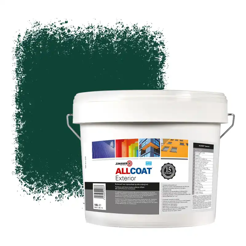 Zinsser Allcoat Exterior Muurverf RAL 6005 Mosgroen - 10 liter Speciale Aanbieding