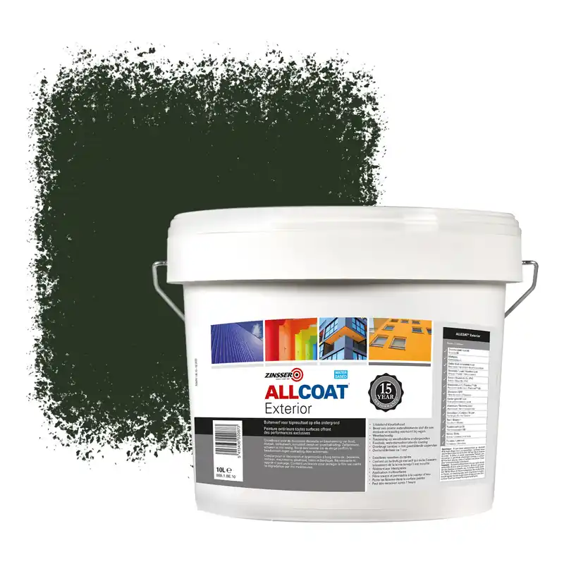Zinsser Allcoat Exterior Muurverf RAL 6007 Flessengroen - 10 liter Nu Kopen