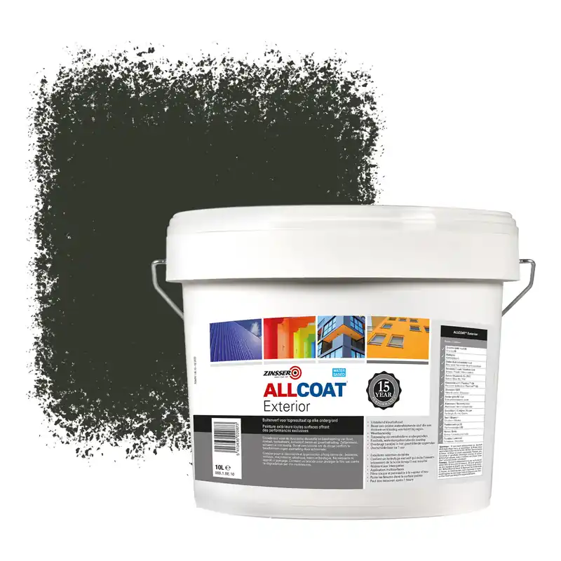 Zinsser Allcoat Exterior Muurverf RAL 6008 Bruingroen - 10 liter Direct Beschikbaar