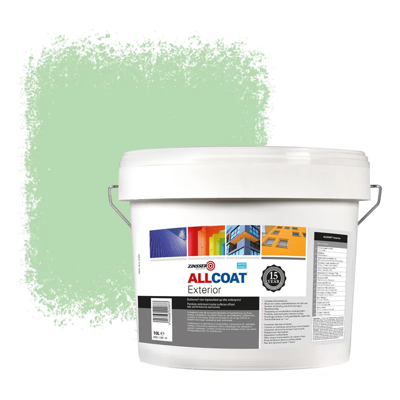 Op = Op Zinsser Allcoat Exterior Muurverf RAL 6019 Pastelgroen - 10 liter