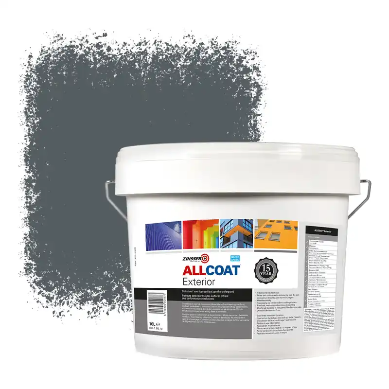 Zinsser Allcoat Exterior Muurverf RAL 7011 IJzergrijs - 10 liter Bestseller