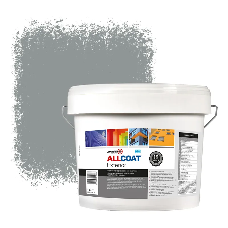 Dagaanbieding Zinsser Allcoat Exterior Muurverf RAL 7042 Verkeersgrijs A - 10 liter