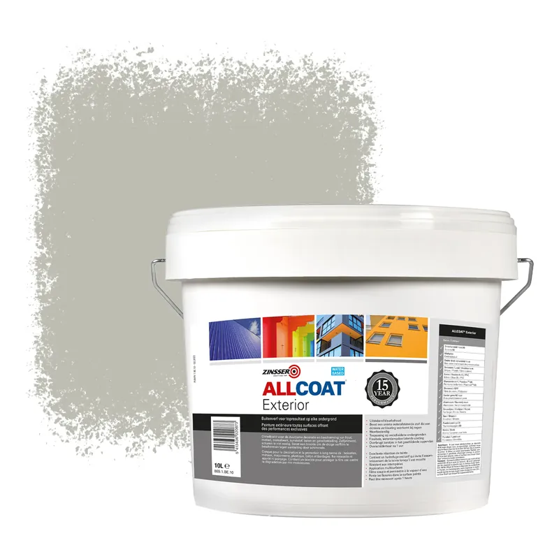 Zinsser Allcoat Exterior Muurverf RAL 7044 Zijdegrijs - 10 liter Fabrieksprijs