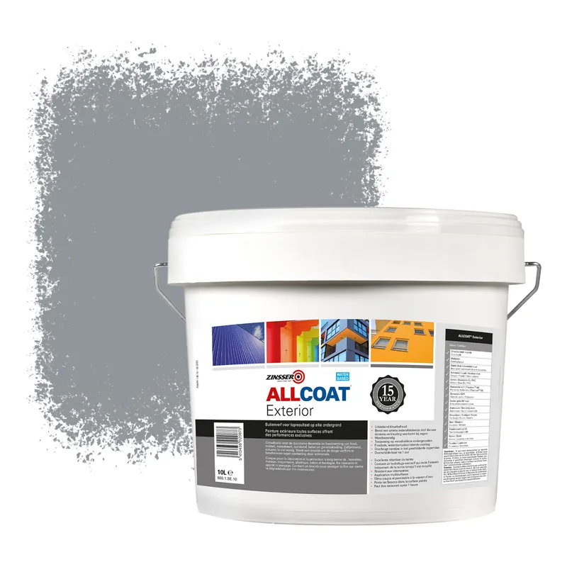 Zinsser Allcoat Exterior Muurverf RAL 7045 Telegrijs 1 - 10 liter Betaalbaar