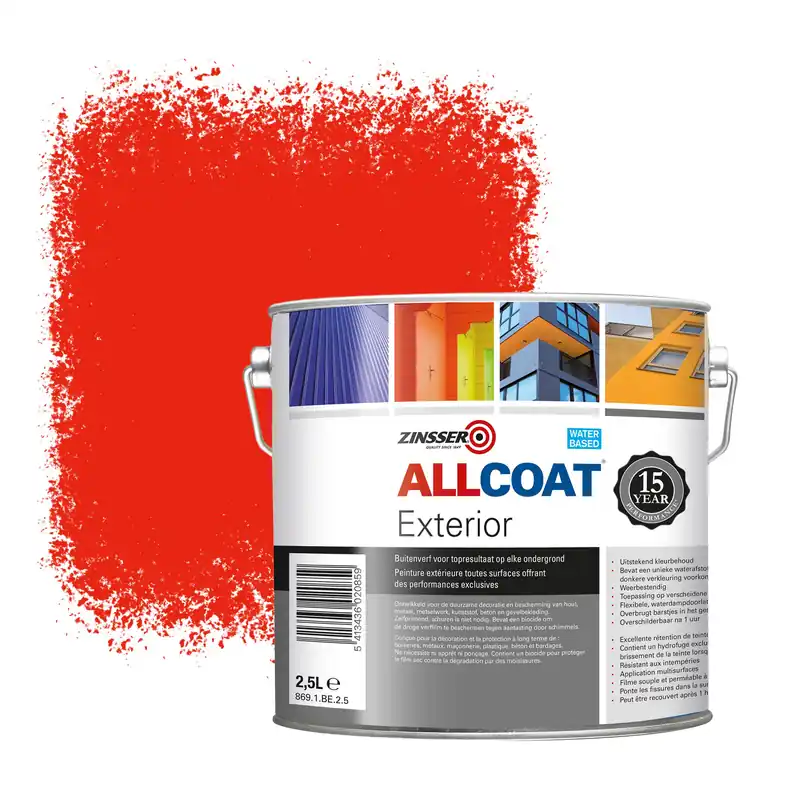 Zinsser Allcoat Exterior Muurverf RAL 3028 Pastelviolet - 2,5 liter Nu Kopen