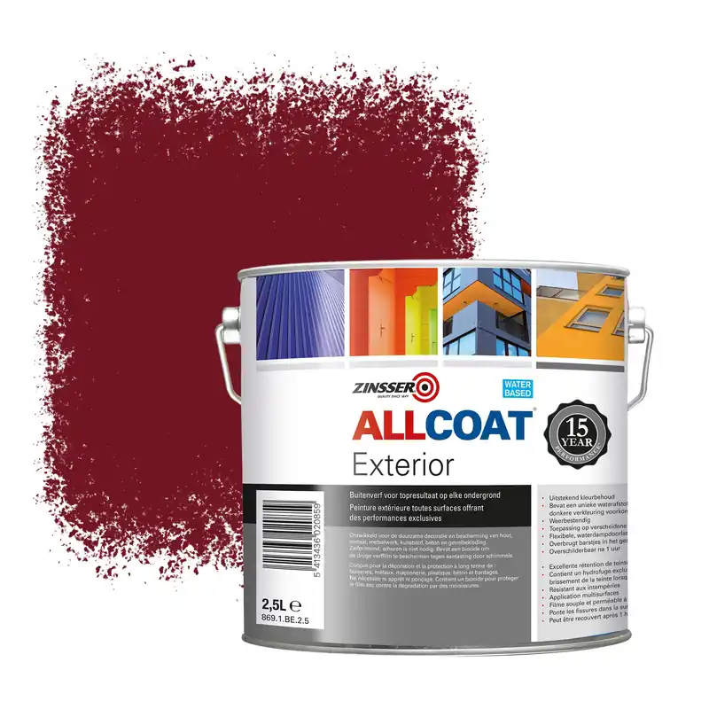 Favoriet Zinsser Allcoat Exterior Muurverf RAL 3032 Violetblauw - 2,5 liter