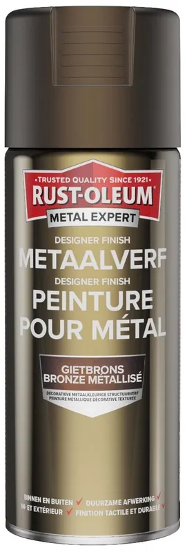Uitverkoop Rust-Oleum Metal Expert Designer Finish Metaal Verf Gietbrons 400ml