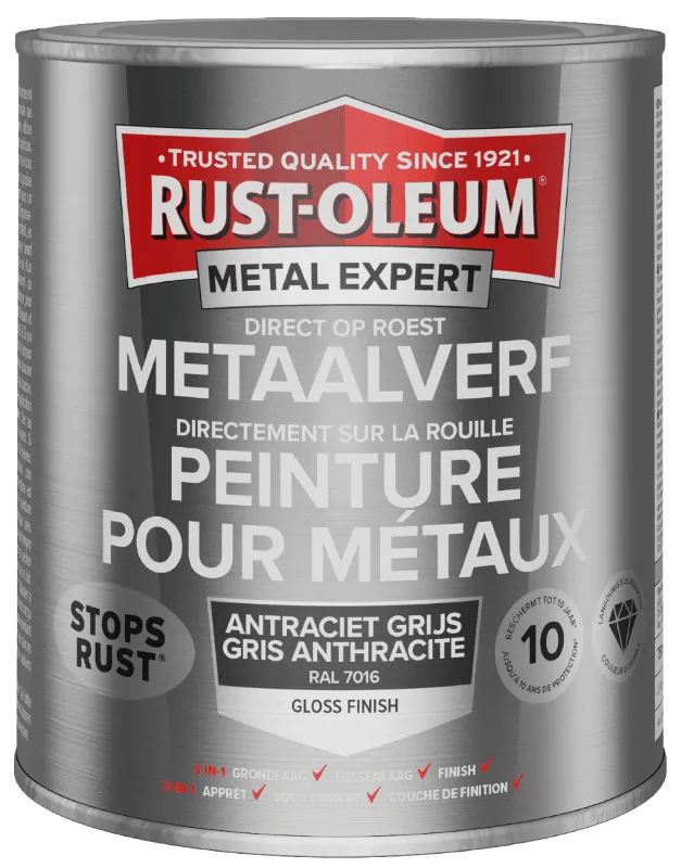 Rust-Oleum Metal Expert Direct Op Roest Metaal Verf 750ml - RAL 7016 Gecertificeerd
