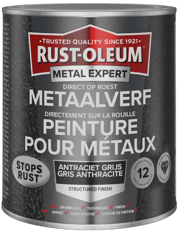 Koop Online Rust-Oleum Metal Expert Direct Op Roest Structuurverf Antraciet 750ml
