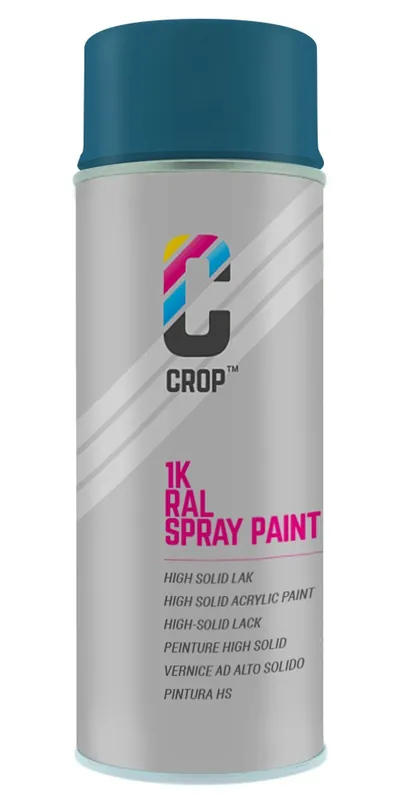 CROP RAL 5009 Hoogglans Azuurblauw spuitbus 400ml Gereduceerde Prijs