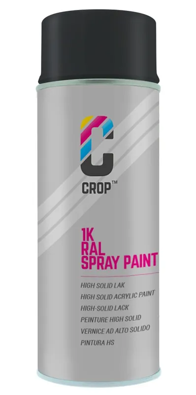 Gratis Retour CROP RAL 9011 Hoogglans Grafietzwart spuitbus 400ml