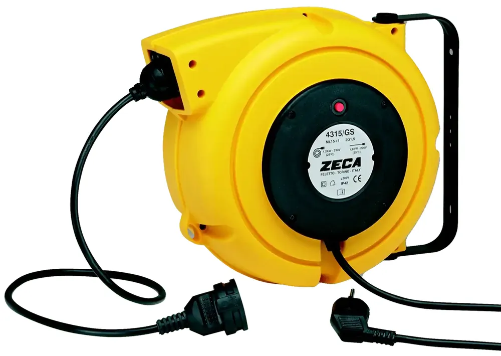 Koop Vandaag ZECA 4315 Automatische Kabelhaspel met Plug 14+1 meter 3G1,5