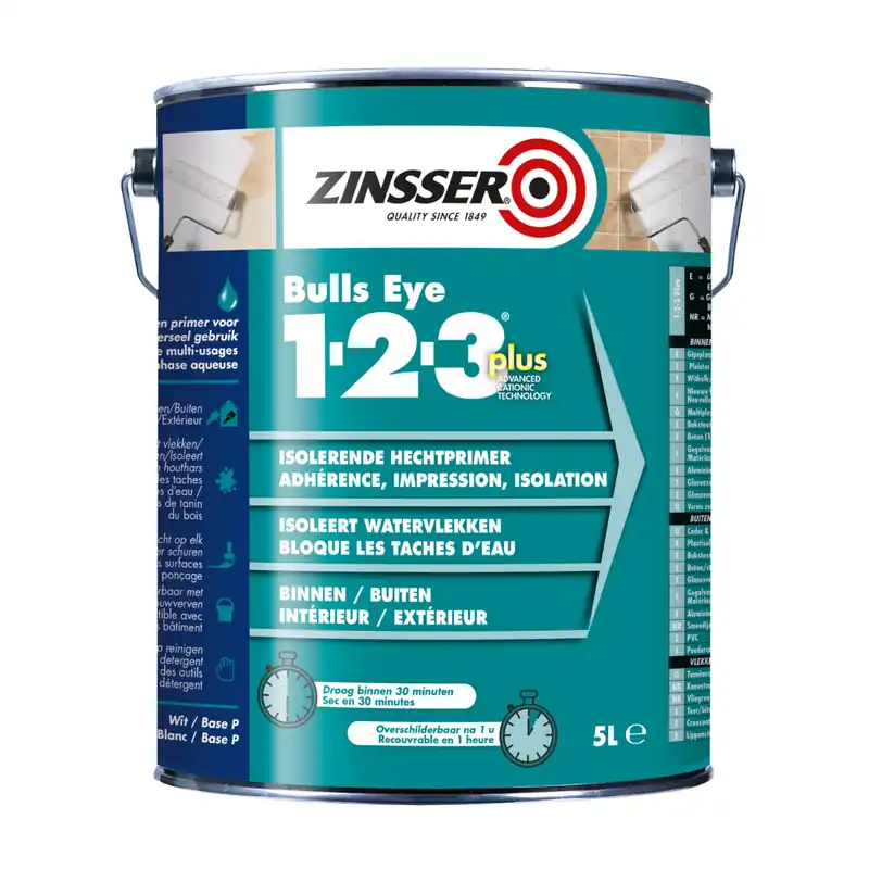 Beste Prijs Zinsser Bulls Eye 1-2-3 Plus 5 liter - Hechtprimer