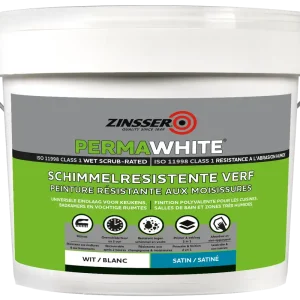Zinsser Permawhite Zijdeglans 10 liter - Anti Schimmel Verf Aanbieding