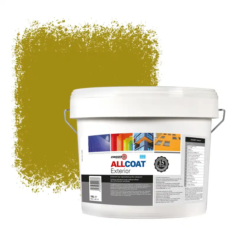 Premium Zinsser Allcoat Exterior Muurverf RAL 1027 Kerriegeel - 10 liter