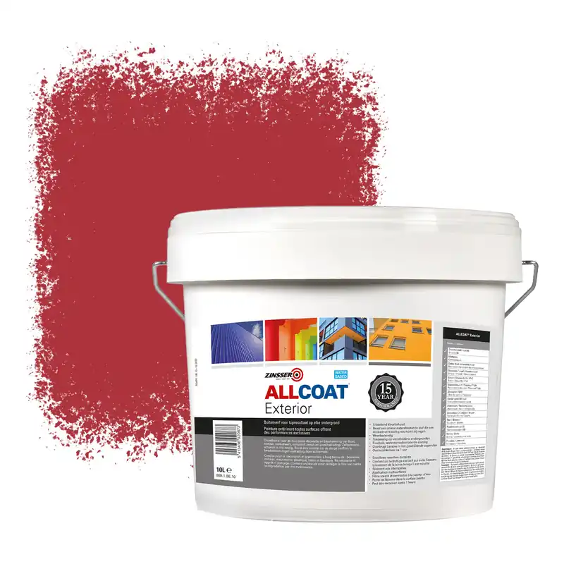 Zinsser Allcoat Exterior Muurverf RAL 3031 Télemagenta - 10 liter Direct Beschikbaar