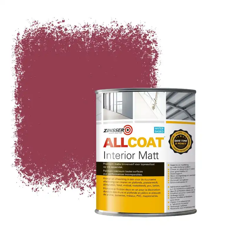 Zinsser Allcoat Interior Muurverf RAL 4002 Roodviolet - 1 liter Direct Verzonden