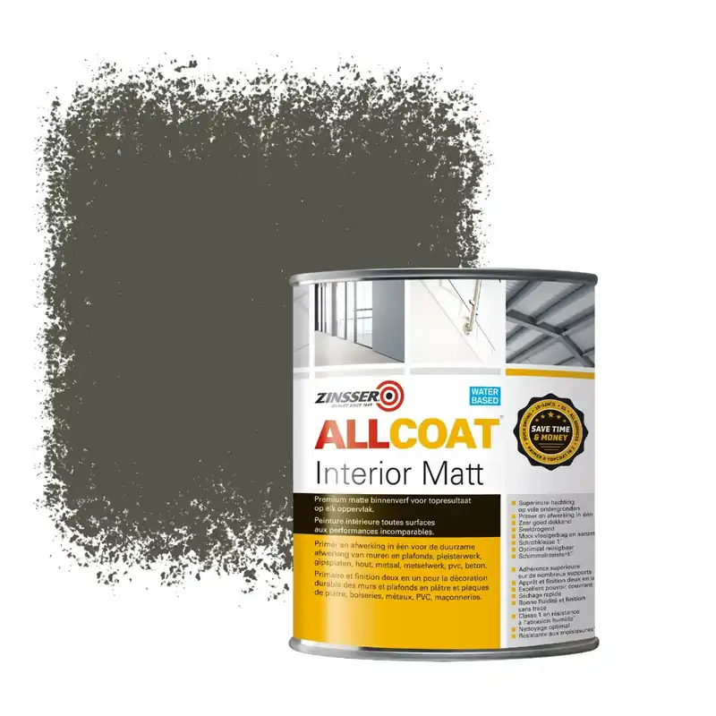 Zinsser Allcoat Interior Muurverf RAL 7013 Bruingrijs - 1 liter Veilige Betaling