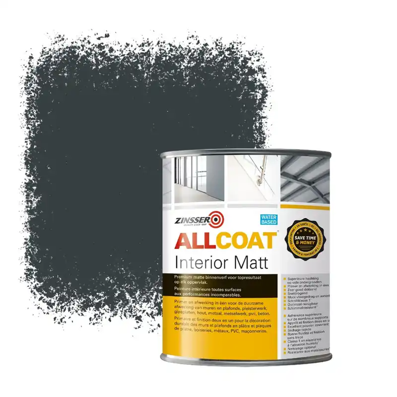 Zinsser Allcoat Interior Muurverf RAL 7016 Antracietgrijs - 1 liter Populair