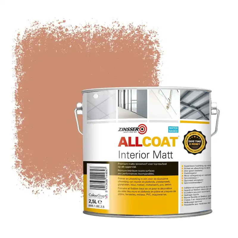 Meest Verkocht Zinsser Allcoat Interior Muurverf RAL 3012 Beigerood - 2,5 liter