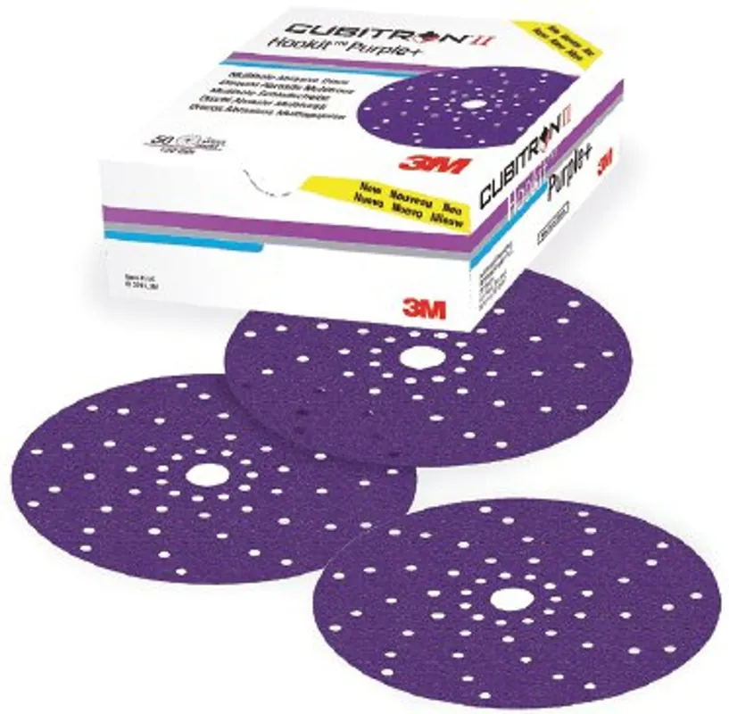 Koop Online 3M Cubitron II Hookit Purple+ Schuurschijven 150mm Multihole - 50 stuks