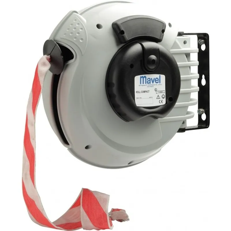 Hoge Kwaliteit MAVEL Roll Compact Warning Tape Reel ROOD-WIT Afzetlint op automatische haspel / 20 meter