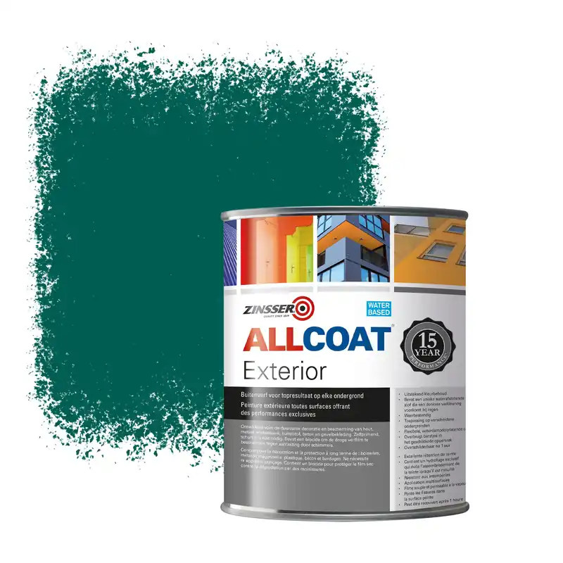 Zinsser Allcoat Exterior Muurverf RAL 6026 Opalgroen - 1 liter Snelle Levering
