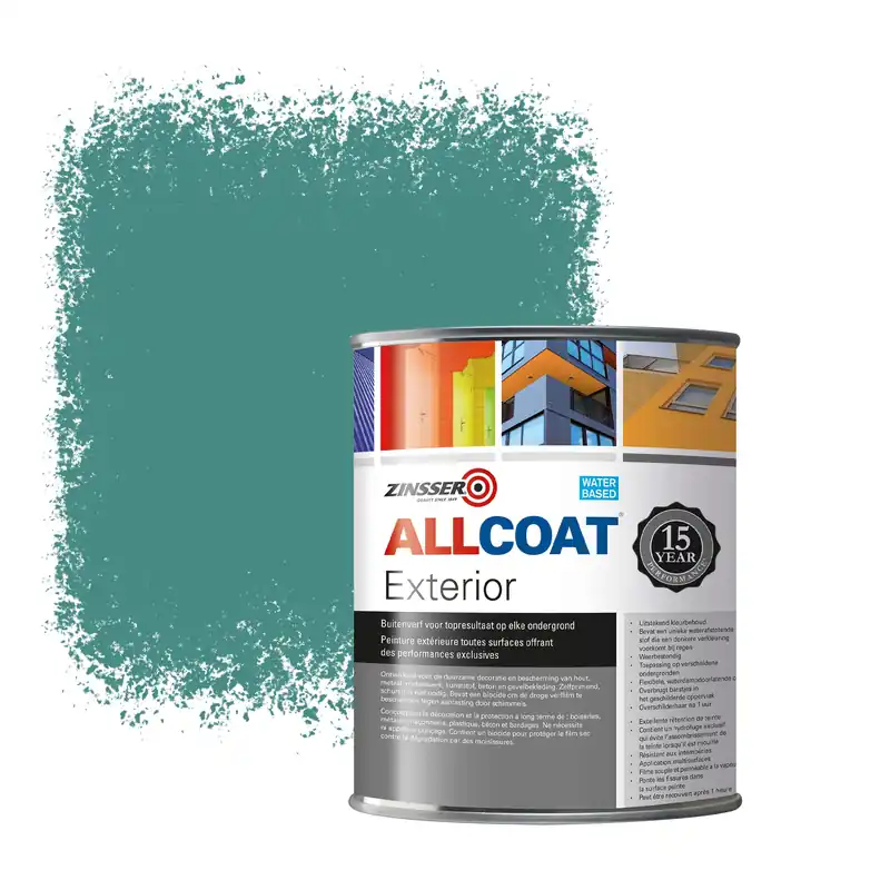 Zinsser Allcoat Exterior Muurverf RAL 6033 Mintturkoois - 1 liter Koop Vandaag