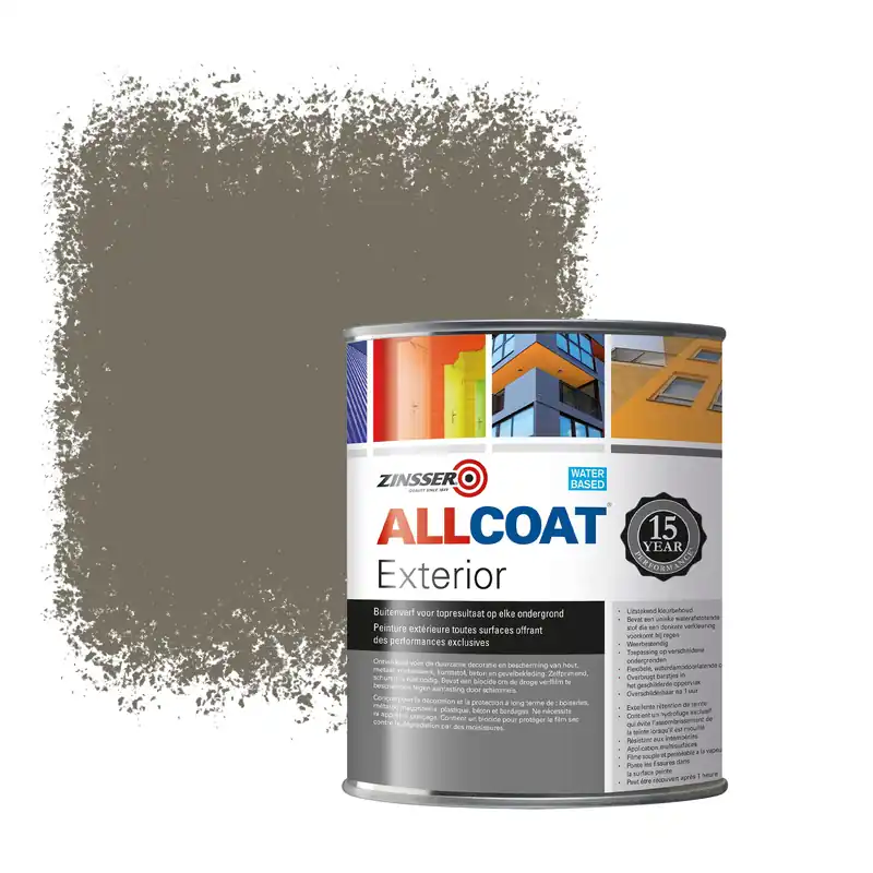 Zinsser Allcoat Exterior Muurverf RAL 7006 Beigegrijs - 1 liter Flitsaanbieding