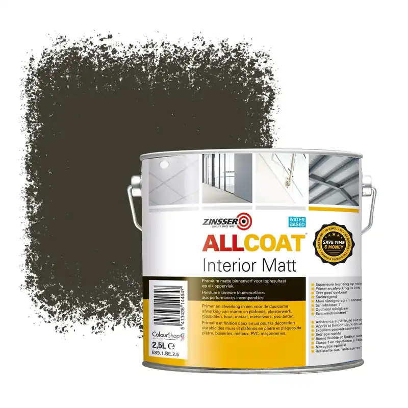 Zinsser Allcoat Interior Muurverf RAL 6022 Bruin olijfgroen - 2,5 liter Beste Prijs