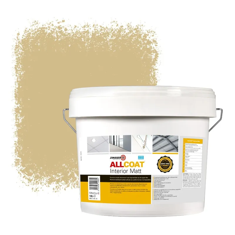 Lage Kosten Zinsser Allcoat Interior Muurverf RAL 1001 Beige - 10 liter