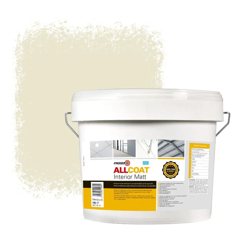 Zinsser Allcoat Interior Muurverf RAL 1013 Parelwit - 10 liter Premium