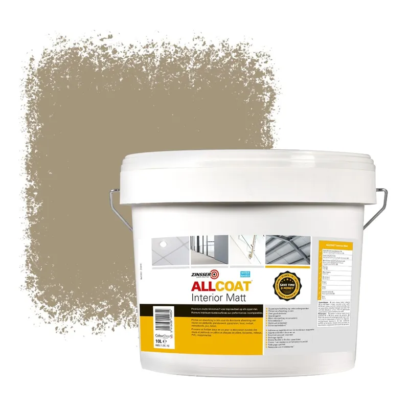 Bestel Nu Zinsser Allcoat Interior Muurverf RAL 1019 Grijsbeige - 10 liter